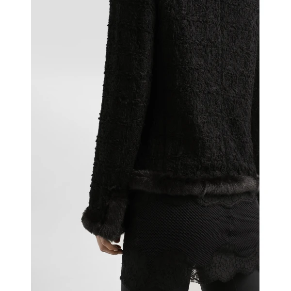 Dolce & Gabbana Single-breasted tweed jacket, view 5