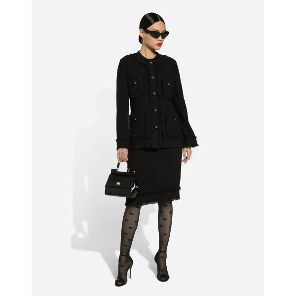 Dolce & Gabbana Single-breasted tweed jacket, view 6