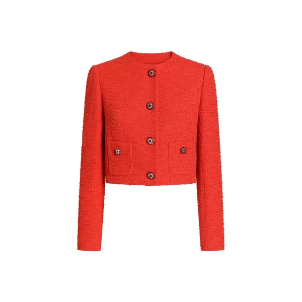 Dolce & Gabbana Single-breasted tweed jacket with jewel buttons