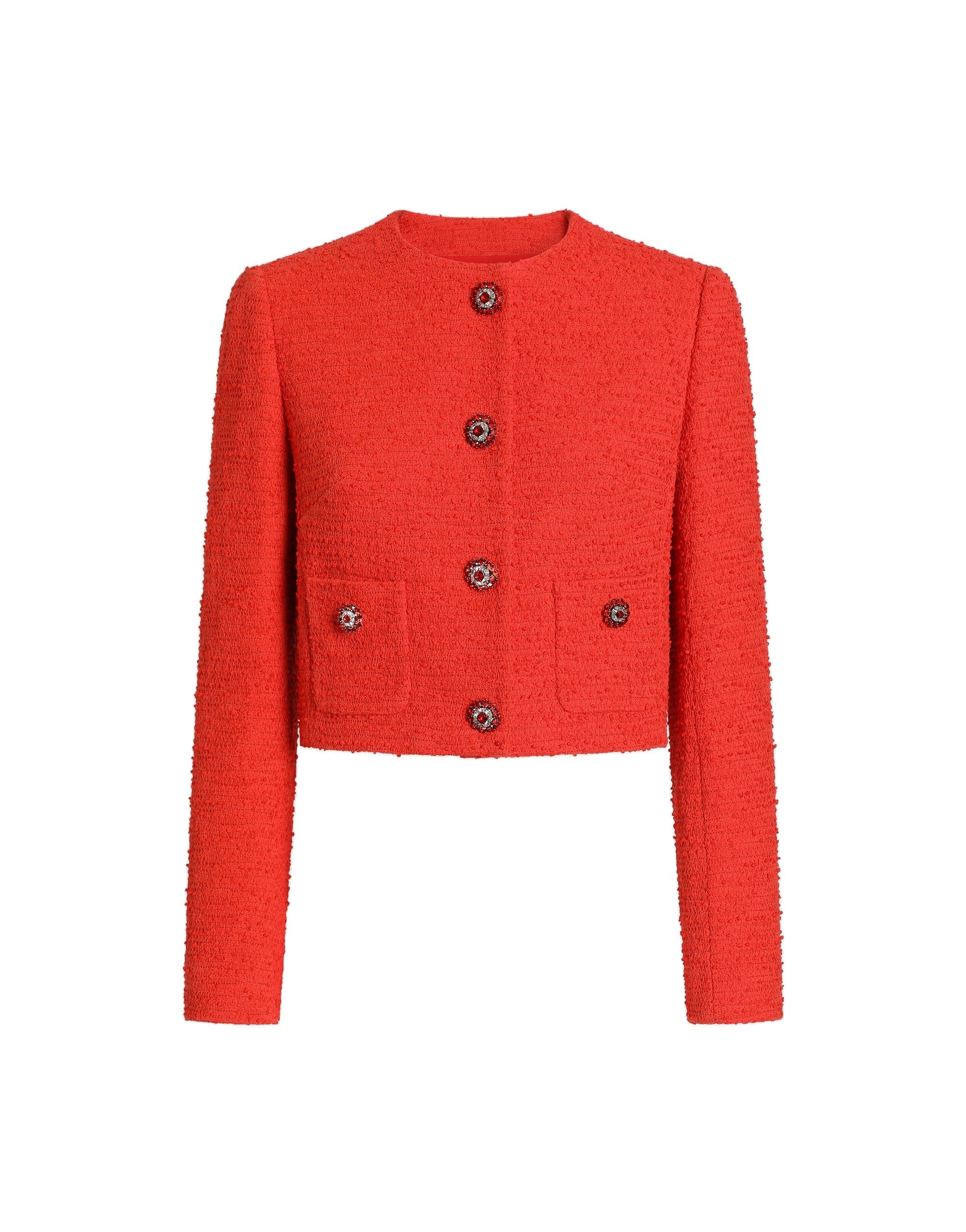 Dolce & Gabbana Single-breasted tweed jacket with jewel buttons