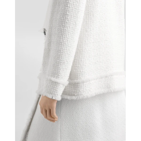 Dolce & Gabbana Single-breasted tweed jacket with jewel embroidery, view 5