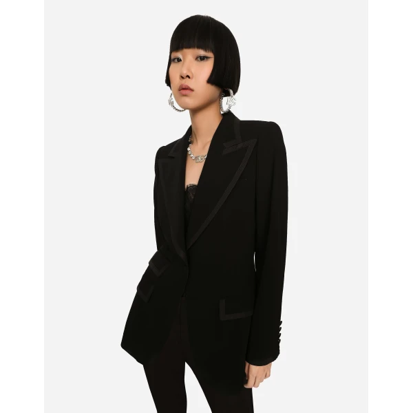 Dolce & Gabbana Single-breasted twill Turlington tuxedo jacket, view 4