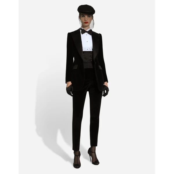 Dolce & Gabbana Single-breasted velvet Turlington tuxedo jacket, view 3