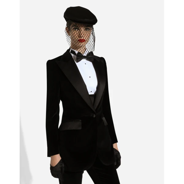 Dolce & Gabbana Single-breasted velvet Turlington tuxedo jacket, view 5