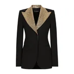 Dolce & Gabbana Single-breasted wool Turlington jacket with sequined lapels