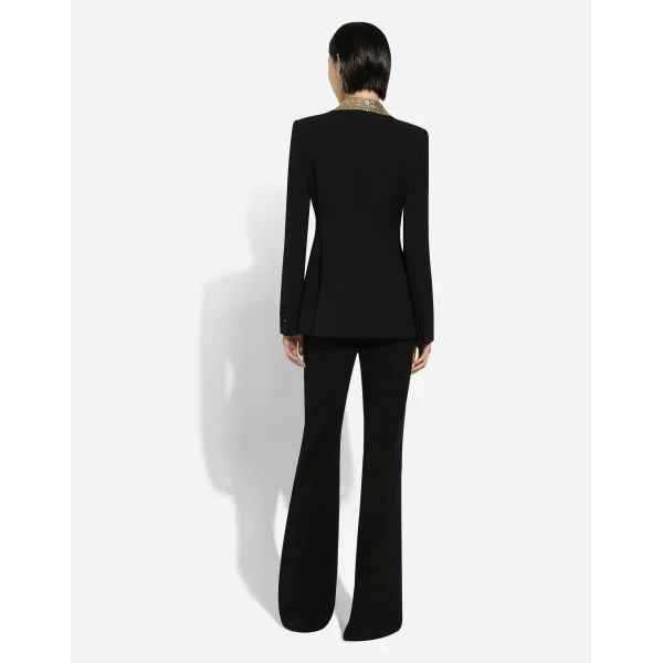 Dolce & Gabbana Single-breasted wool Turlington jacket with sequined lapels, view 3