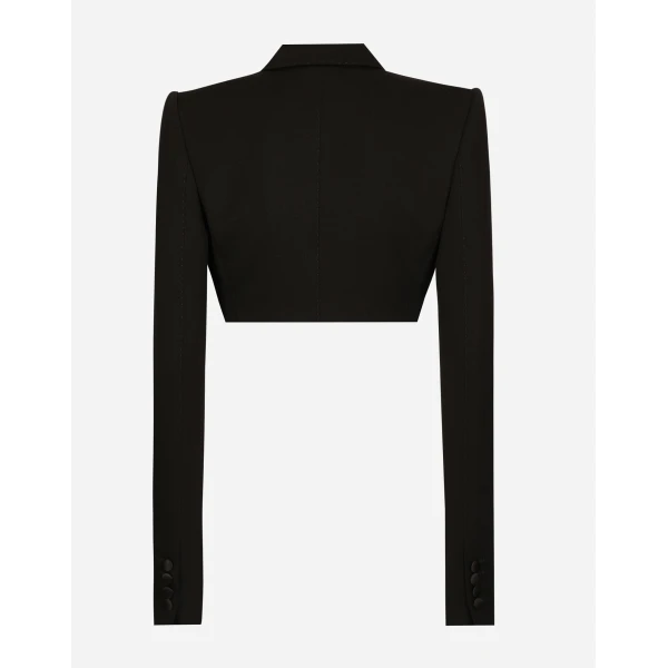 Dolce & Gabbana Single-breasted wool gabardine Spencer tuxedo jacket, view 2