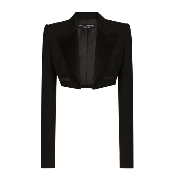 Dolce & Gabbana Single-breasted wool gabardine Spencer tuxedo jacket