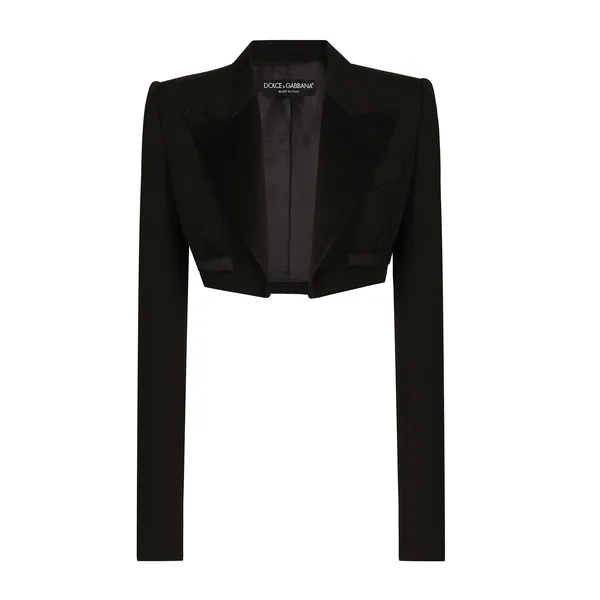 Dolce & Gabbana Single-breasted wool gabardine Spencer tuxedo jacket