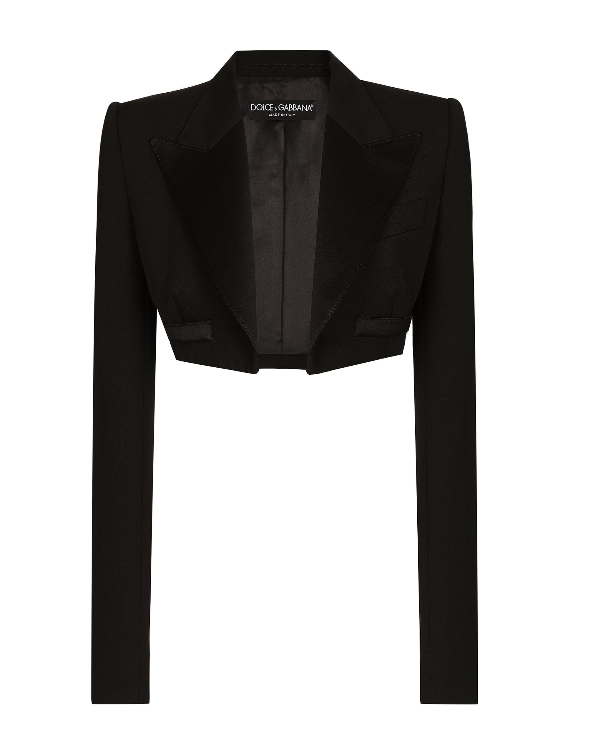 Dolce & Gabbana Single-breasted wool gabardine Spencer tuxedo jacket