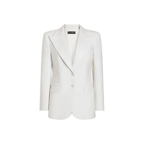Single-breasted woolen Turlington blazer
