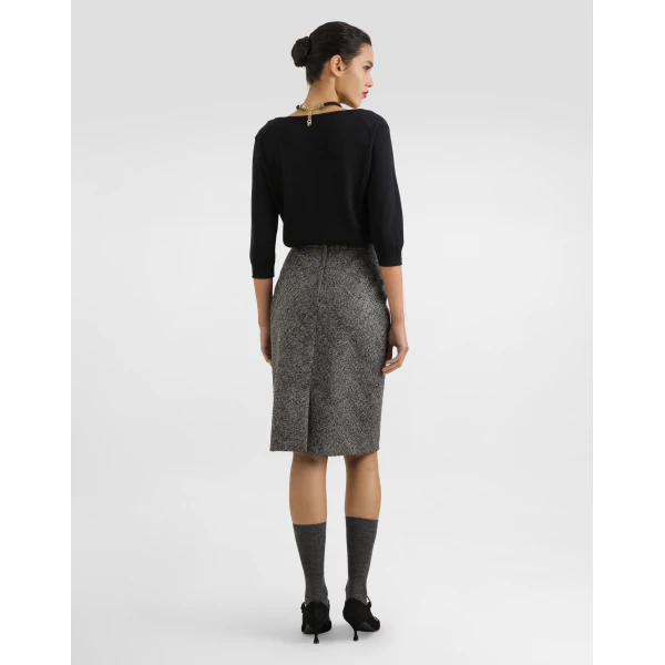 Dolce & Gabbana Skirt in wool blend chevron, view 3