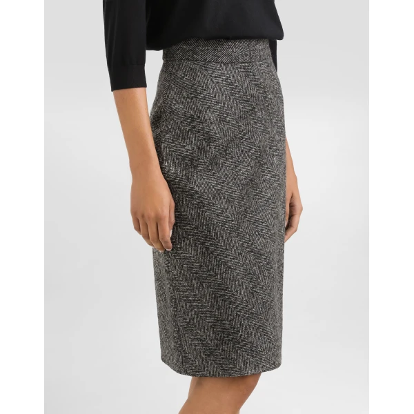Dolce & Gabbana Skirt in wool blend chevron, view 4