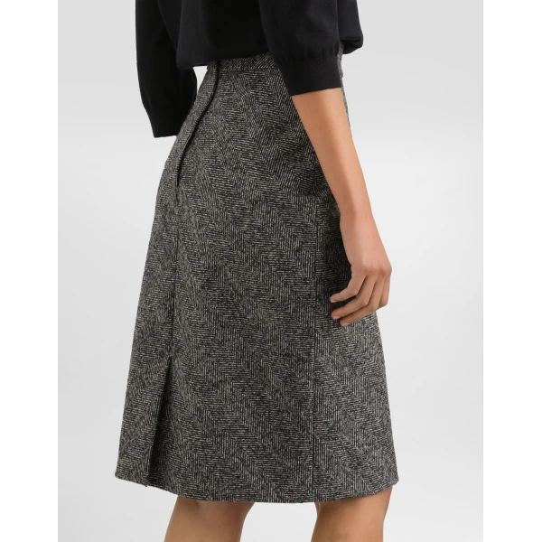 Dolce & Gabbana Skirt in wool blend chevron, view 5