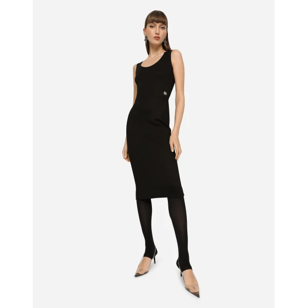 Dolce & Gabbana Sleeveless Milano rib midi dress, view 2