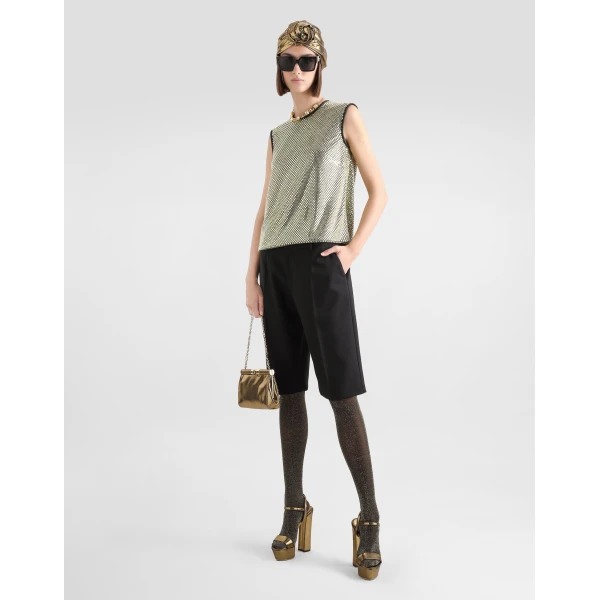 Dolce & Gabbana Sleeveless blouse in crystal mesh, view 2
