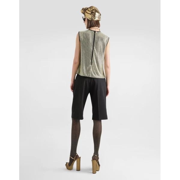 Dolce & Gabbana Sleeveless blouse in crystal mesh, view 3