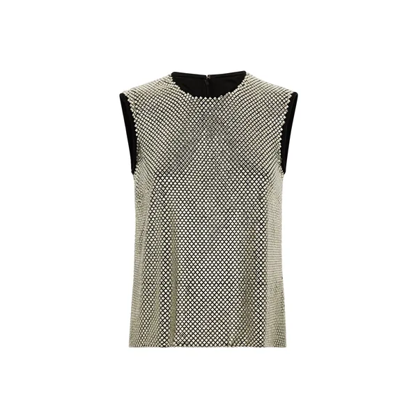 Sleeveless blouse in crystal mesh