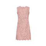 Dolce & Gabbana Sleeveless floral lace A-line dress with DG logo
