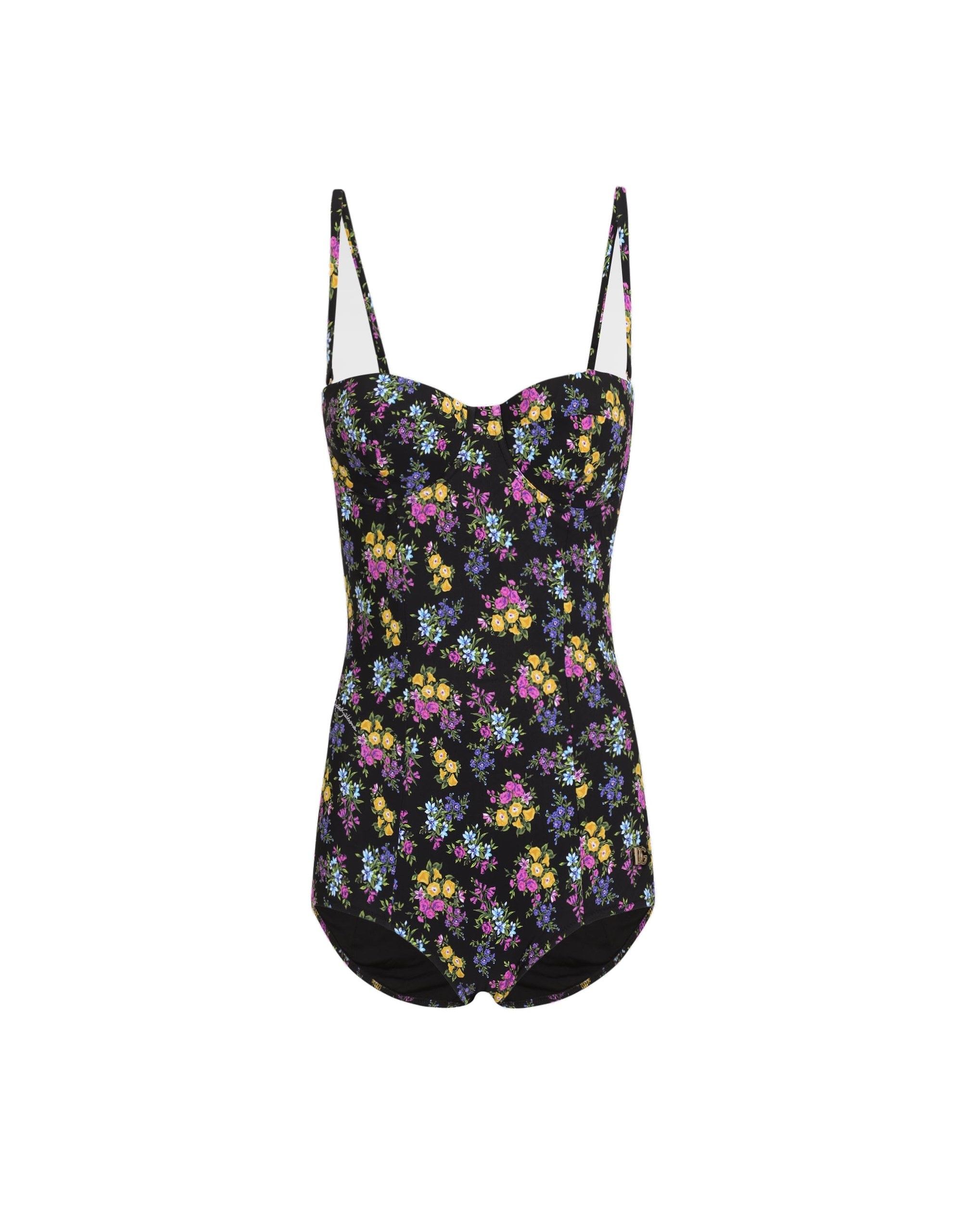 Dolce & Gabbana Small floral-print balconette one-piece swimsuit