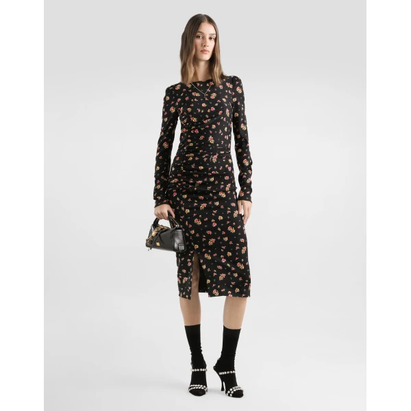 Dolce & Gabbana Small floral-print charmeuse dress, view 2