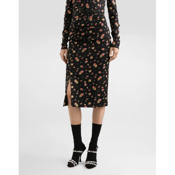 Dolce & Gabbana Small floral-print charmeuse dress, view 4