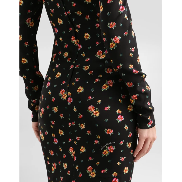 Dolce & Gabbana Small floral-print charmeuse dress, view 5
