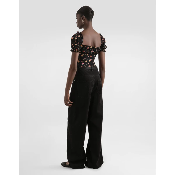 Dolce & Gabbana Small floral-print charmeuse top, view 3