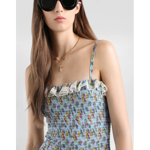 Dolce & Gabbana Small floral-print chiffon dress, view 4
