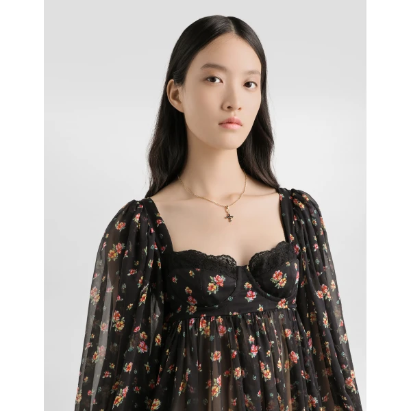 Dolce & Gabbana Small floral-print chiffon dress, view 5
