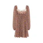 Dolce & Gabbana Small floral-print chiffon dress with lace