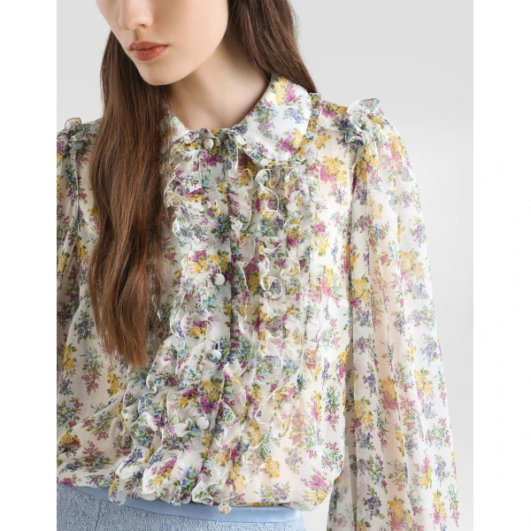 Dolce & Gabbana Small floral-print chiffon shirt, view 4