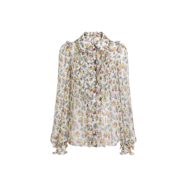 Dolce & Gabbana Small floral-print chiffon shirt