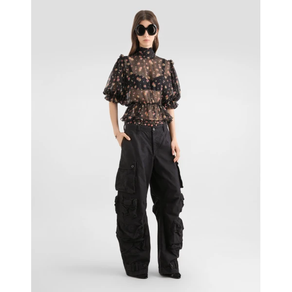 Dolce & Gabbana Small floral-print chiffon top, view 2