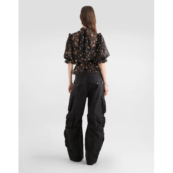 Dolce & Gabbana Small floral-print chiffon top, view 3