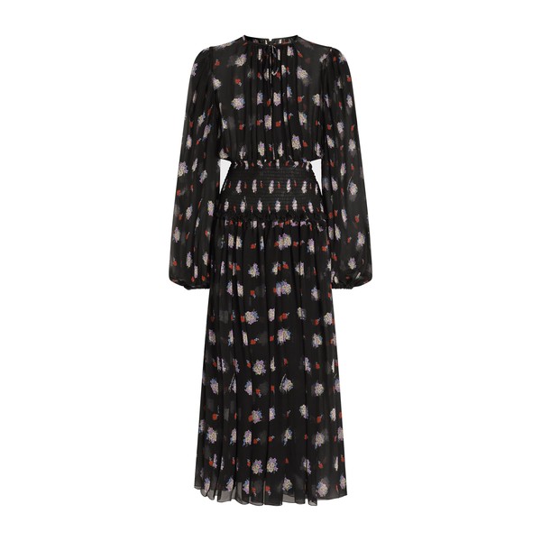 Dolce & Gabbana Small floral-print long chiffon dress