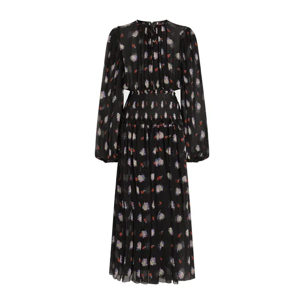 Dolce & Gabbana Small floral-print long chiffon dress