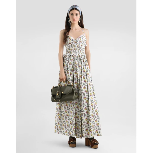 Dolce & Gabbana Small floral-print poplin dress, view 2