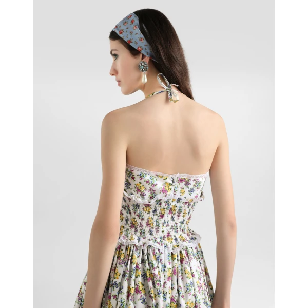 Dolce & Gabbana Small floral-print poplin dress, view 5