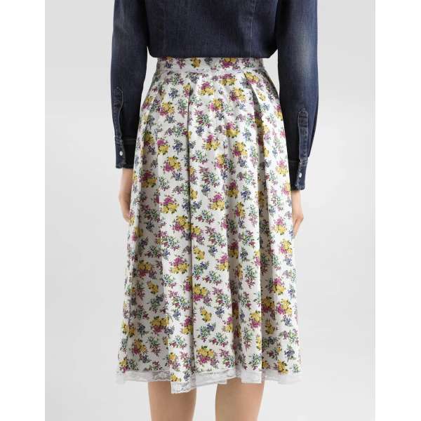 Dolce & Gabbana Small floral-print poplin skirt, view 5