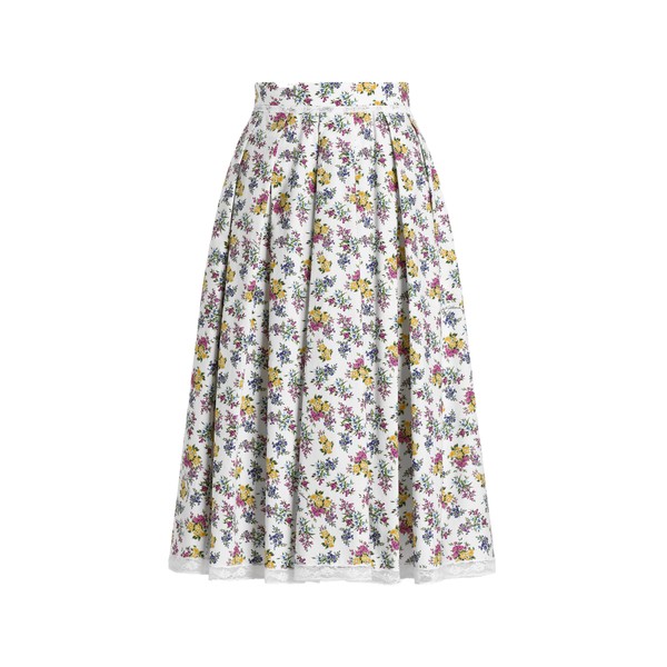Dolce & Gabbana Small floral-print poplin skirt