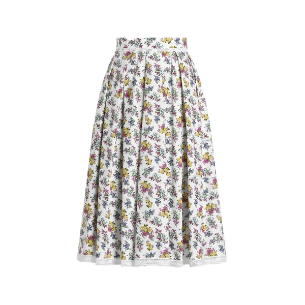Dolce & Gabbana Small floral-print poplin skirt