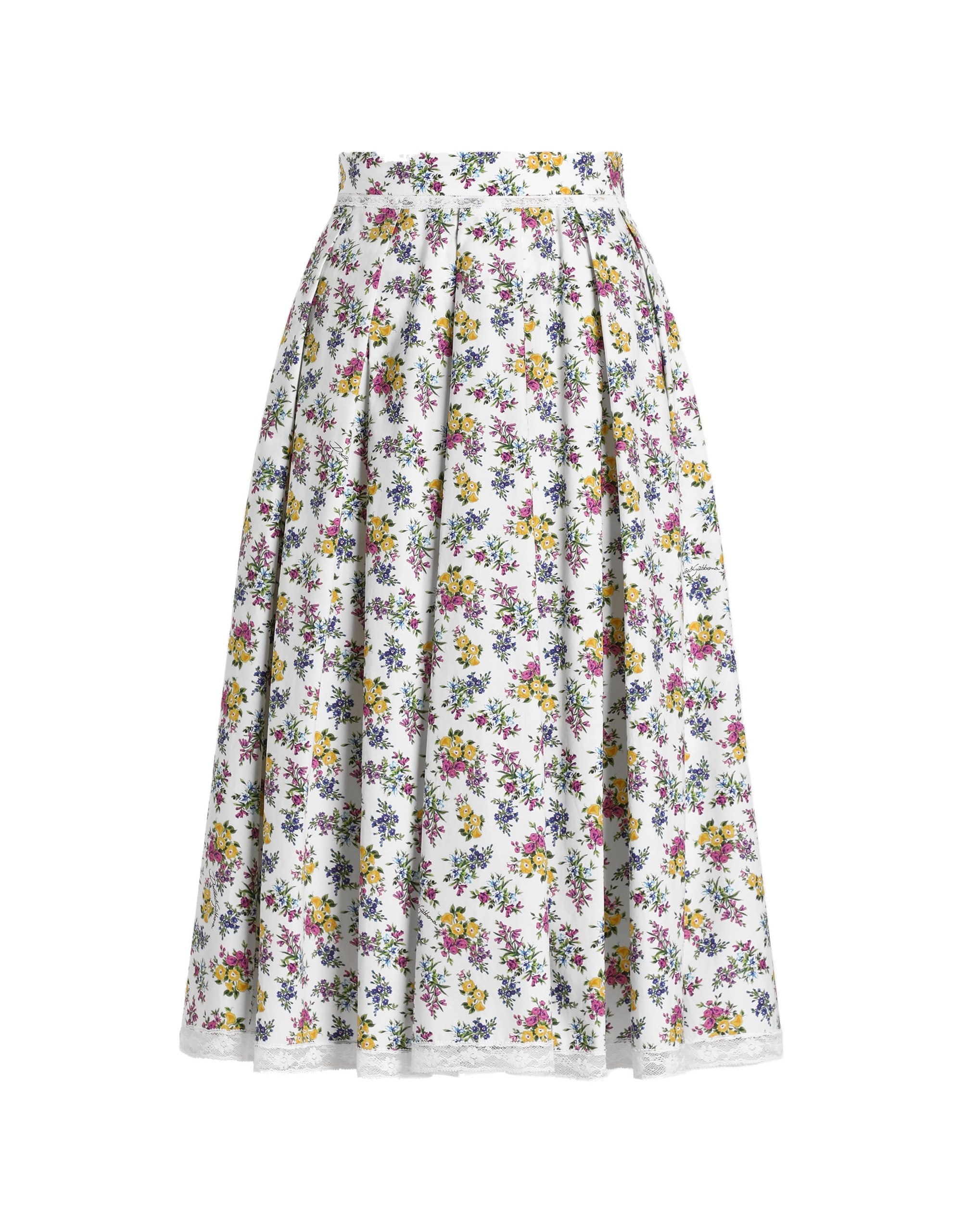 Dolce & Gabbana Small floral-print poplin skirt