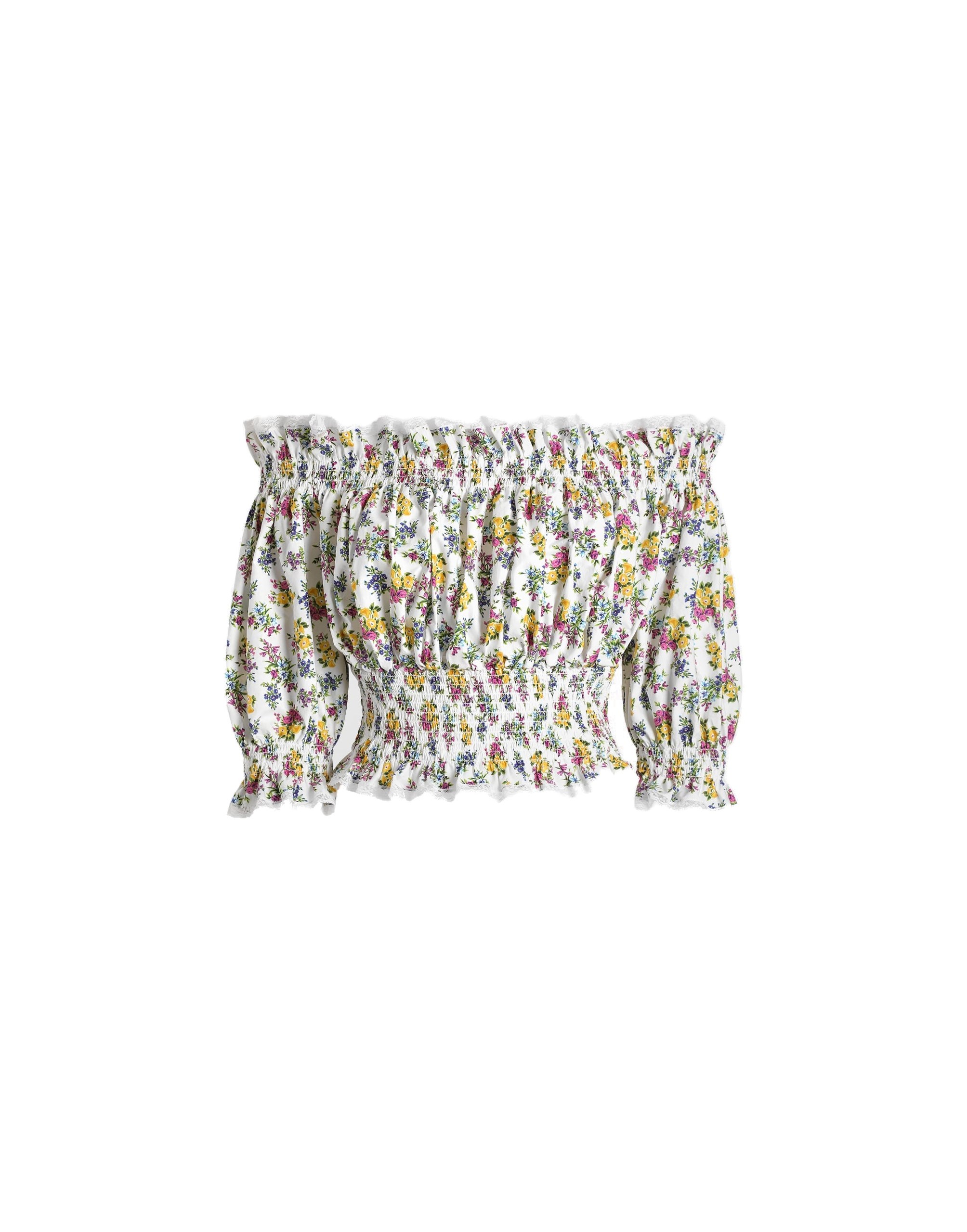 Dolce & Gabbana Small floral-print poplin top