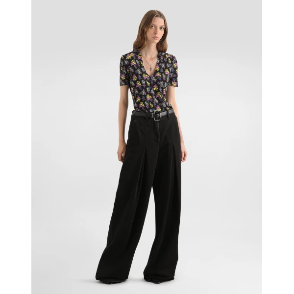 Dolce & Gabbana Small floral-print silk pullover Top, view 2