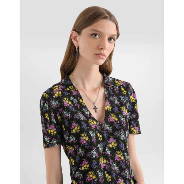 Dolce & Gabbana Small floral-print silk pullover Top, view 4