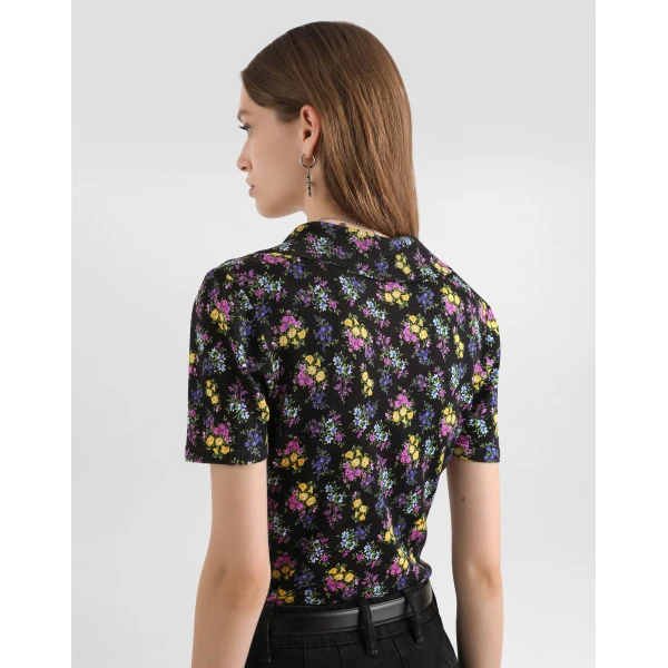 Dolce & Gabbana Small floral-print silk pullover Top, view 5