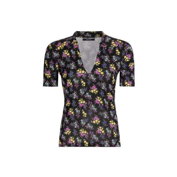 Small floral-print silk pullover