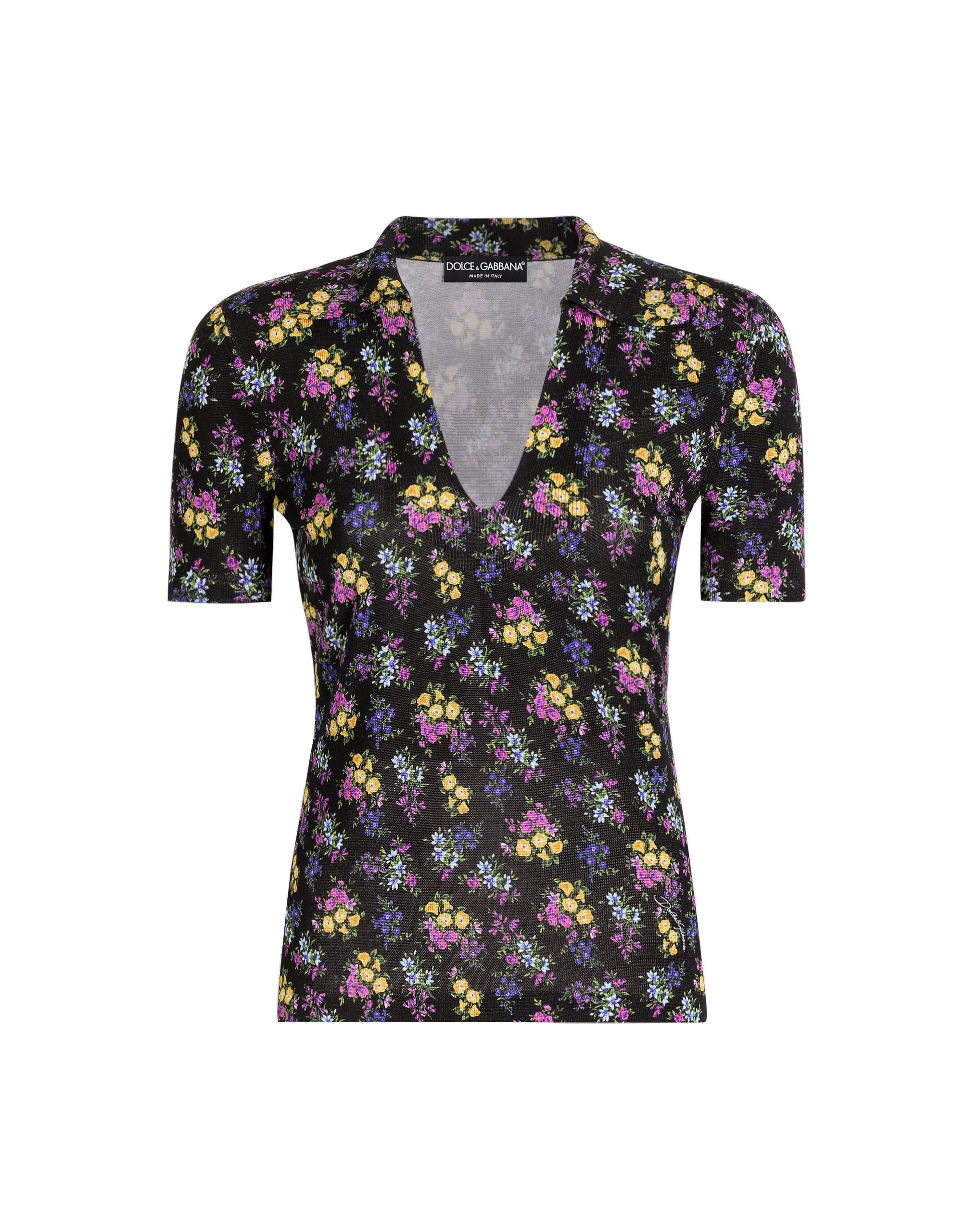 Dolce & Gabbana Small floral-print silk pullover