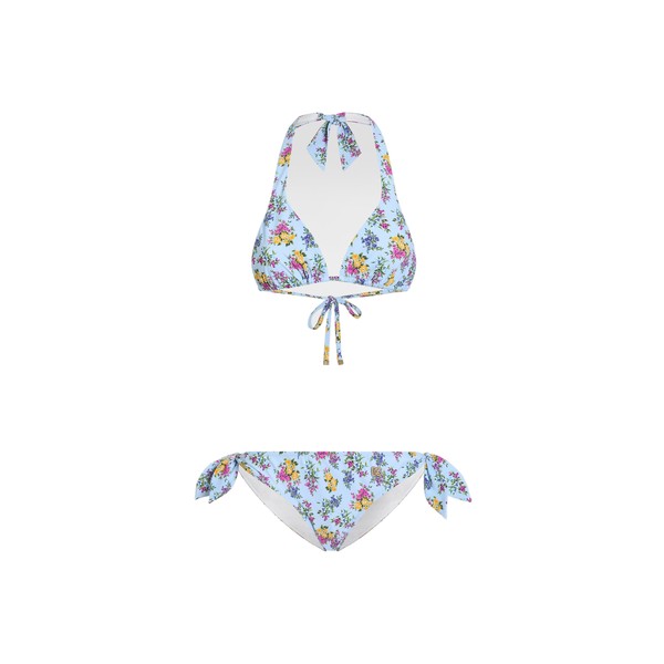 Dolce & Gabbana Small floral-print sliding triangle bikini